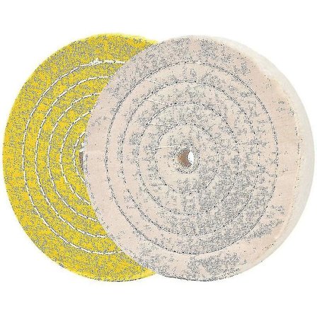 Poleringshjul Kompatibel Benk Slip 6 Hvite Og Gule Poleringshjul Kompatibel Benk Pute Polerer Med 16mm Sjakt Hull 2 Stk Snngv