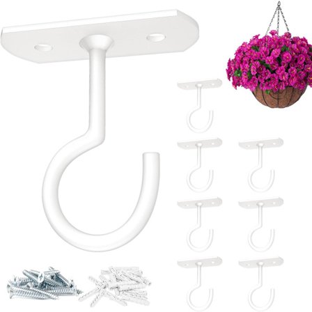 ING 8-pack Tak Krokar - Metall Väggfästen - 65mm - Vit