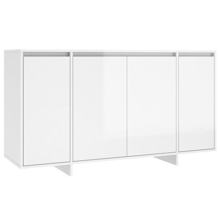 Vidaxl Skänk Vit Högglans 135x41x75 Cm Spånskiva Vit