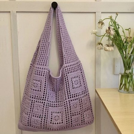 Axelväskor Virkad väska LILA - spot försäljning