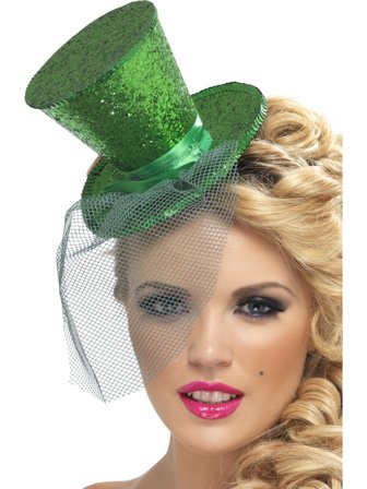 FEVER MINI TOPP HATT MED HODEBÅND GRØNN