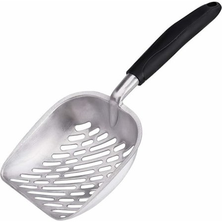 Kattlåda i aluminiumlegering med stora hål, metallsked för kattlåda