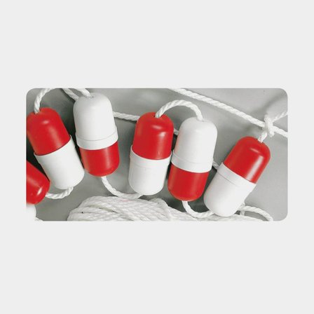 Markeringsflöte, röd/vit 14 x 6 cm