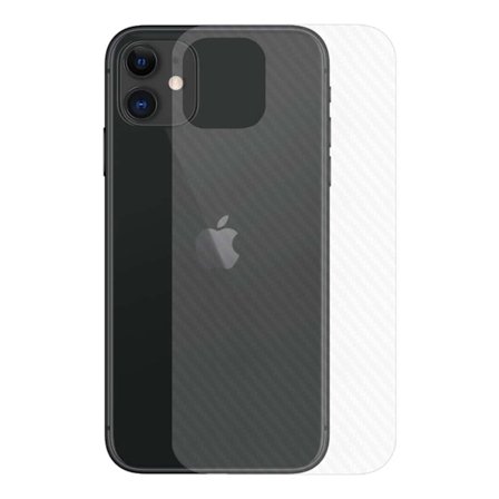 iPhone 11 Carbon Fiber Vinyl Skin Decal Beskyttende film Back Carbon