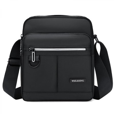 Herr Canvas Axelväska Messenger Bag Crossbody Väska Resväska Herrväskor (svart