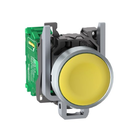 Schneider Electric ZB4RTA5 Trycke gul, 30 mm, Elfördelning & strömförsörjning