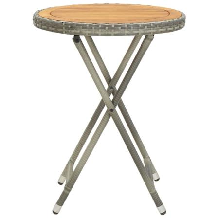 Vidaxl Tebord Grå 60 Cm Konstrotting Och Massivt Akaciaträ Grå