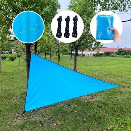 Triangulärt solsegel, himmelsblå markis, UV-blockerande solskydd, lämplig för