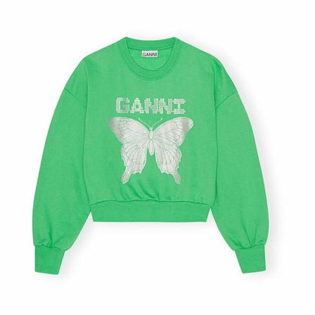 Ganni Sweatshirts grön, Dam, Dam, Storlek: M
