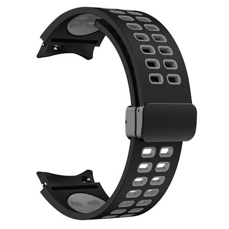Samsung Galaxy Watch 5 (44mm) / (40mm) / 4 (44mm) / (40mm) dubbelfärgat klockarmband i silikon - Svart / Grå