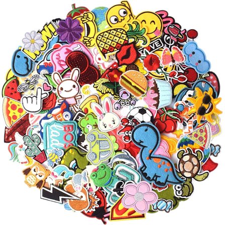 60 st blandade broderade lappar att sy på eller stryka på kläder, klänningar, byxor, hattar, jeans, blommigt sytillbehör