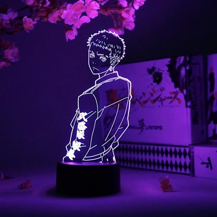 Takashi Mitsuya Tokyo Manji Otaku Lampe – Tokyo Revengers – Anime Lampe Figur Nattelys, 16 Farver RGB LED – Fjernbetjening, 3D Anime Værelse D