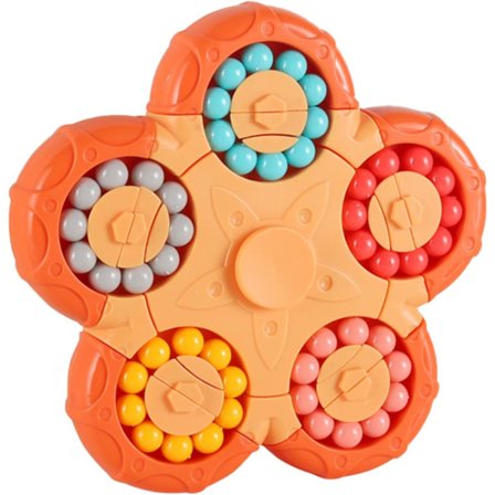 Roterende Magic Bean Cube Spinner Fidget Legetøj, 10 Sider 2 i 1 Sjove Perler Puslespil Uddannelsesmæssige Legetøj, Ideel Festgave Anti-Angst 