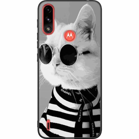 Motorola Moto E7 Power Svart Skal Fancy Cat