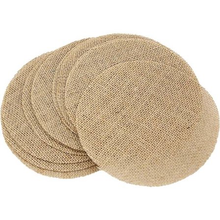 Naturlige Jute Burlap Bordplade Underlag Pakke med 10 til Spisebord Sengebord Stue Indendørs Udendørs