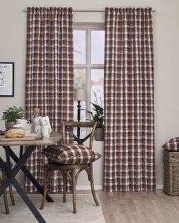 Kanallengde Amadeus garnfarget rute med krepp-effekt 2-pk Terrakotta