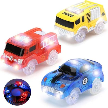 3-pak magiske racerbanebilslegetøj til børn, 5 LED-blinklys