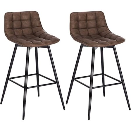 Rootz Barstol - Designerbarstol - Bordskammel - Kunstlæder - Ergonomisk med fodstøtte - Robuste metalben - Anti-Slip - 43 cm x 35,5 cm x 87,5 cm