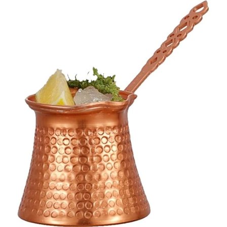 Massiv Hammad Koppar Turkisk Grekisk Arabisk Kaffekanna Spisplatta Kaffebryggare Cezve Ibrik Briki med Handtag