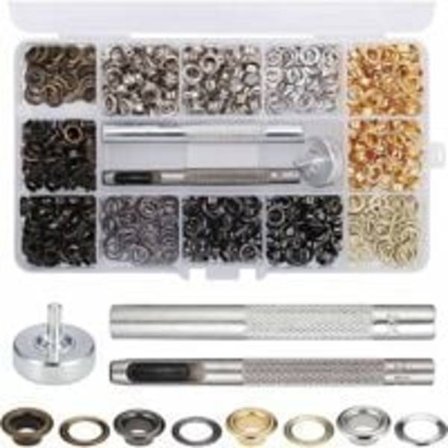 400 stk. øjesæt 5 mm metal øjesæt til presenning bæltesko hat