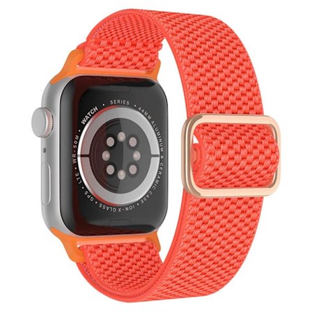 Apple Watch (45 mm) klockarmband i texturerad nylon - Ljus Orange