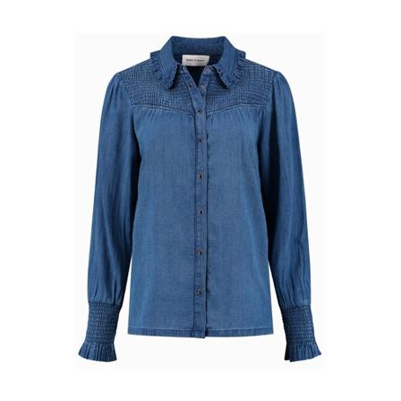 Pom Amsterdam - Blouse - Indigo Blue , Blauw , Dames , Maat: M