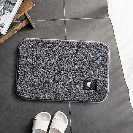 40*60cm inomhusbadrumsmatta Halkfri set Absorberande smutsfångare rektangelgolv Badmattor (mörkgrå)