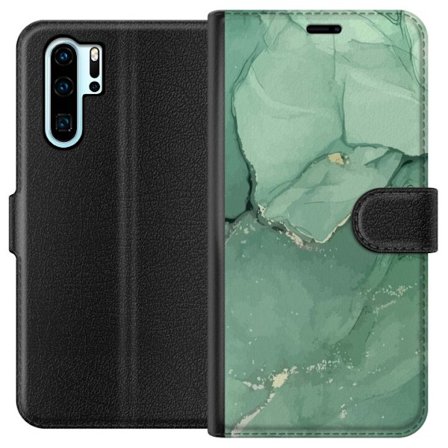 Kompatibelt Plånboksfodral till Huawei Huawei P30 Pro Grön marmor