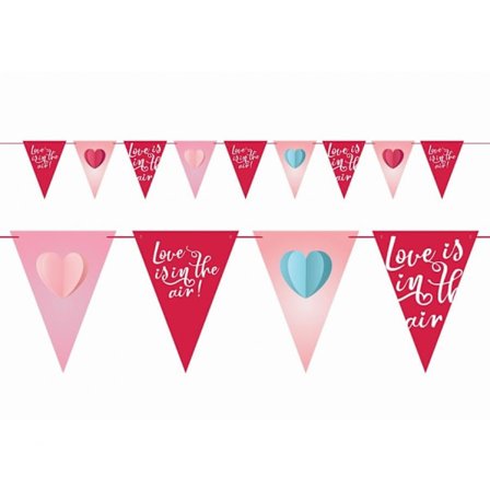 Banner med texten "Love Love is in the air" 270 cm