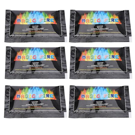 6 stk. Udendørs Camping Bålpulver Misfarvet Bålpulver Farvet Flammepulver Flammefarveændrende Agent Til Strand Natfest Brug