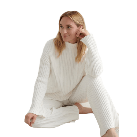 aim'n Rib Knit Sweater Tröjor Dam Vit S