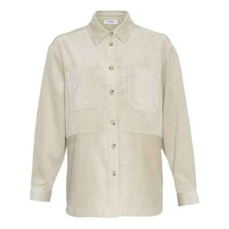 Moss Copenhagen Mschilivia jeppi shirt trench Jas cord , Beige , Dames , Maat: L