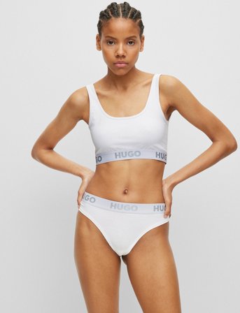HUGO Bralette Sporty Logo - White - S