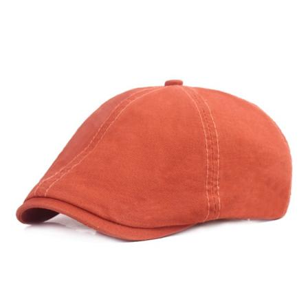 Baretterhat Kunstnerisk Ung Baret Mænd og Kvinder Ottekantet Kasket Solbeskyttelse Retro Afslappet Peaked Kasket Net Rød Rejsehat Orange Adjustable