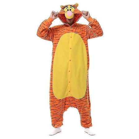 Halloween Onesie Tegneserie Tiger Pyjamas Til Voksne Kvinder Mænd Dyr Kigurumis Pyjamas Hjemmetøj Julekostume Festkostume Xxl