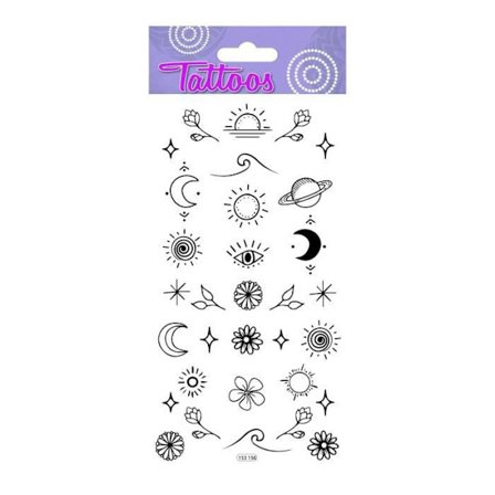 Midlertidige tatoveringer - Global Gift - Minimalistiske symboler - Sort - Guld - Vandafvisende