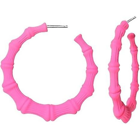 80 90-tals Bambu Hoop Örhängen Färgglada Stora Hoop Örhängen Retro Neon Örhängen Överdimensionerade Bambu Hoop Örhängen För Kvinnor