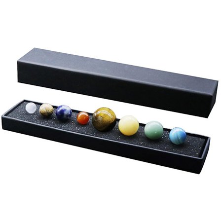 Åtte planetariske krystallpynt Galaktiske planetariske konstellasjonskrystallpynt Helbredende meditasjon