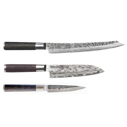 Satake knivset 3 delar (brödsåg, petty, santoku) | Matlagning > Köksknivar > Knivset | Bagaren och Kocken