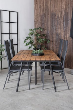 Venture Home - Spisegruppe Chan med 4 stole Copacabana - Brun - Spisegrupper - Fra Homeroom