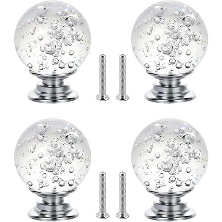 4 stk. Boble Krystall Håndtak Kommode Skuffetrekk Glass K,ZQKLA