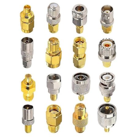 16 Typ SMA-kontaktadapterkit SMA till MCX/TV/F/BNC/UHF/RP-SMA-Perfet