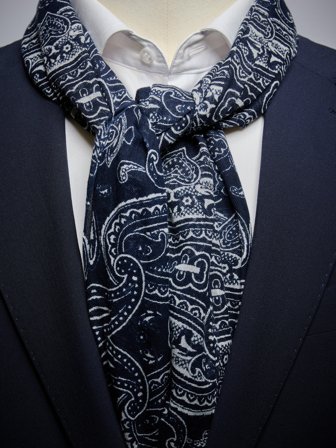 John Henric Men's Navy Blue Paisley Scarf Cotton Size Onesize