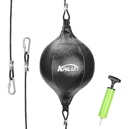 Speed Ball, Læder Punch Bag Hængende Dobbelt Ende Bold, Bokse Punching Bold Med Bokse Refleks Bold Og Pumpe Til Gym MMA Boksesport Punch Bag Voksen