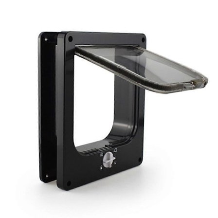 Kattdörr Innerdörr Husdjursdörr för Katt Ytterdörr 4 Lägen Låsning Lämplig för Fönster och Vägg, Stark och Hållbar