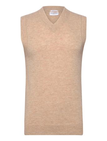 Lambswool V-Neck Slipover Lindbergh Beige