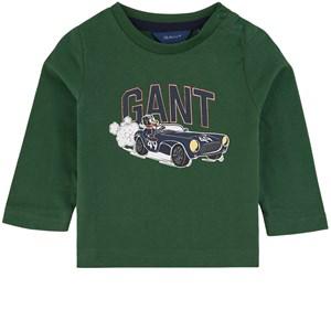 Kids - GANT Driving Dog Branded Graphic T-Shirt Forest Green 68 cm - Tops - 68 cm - Green