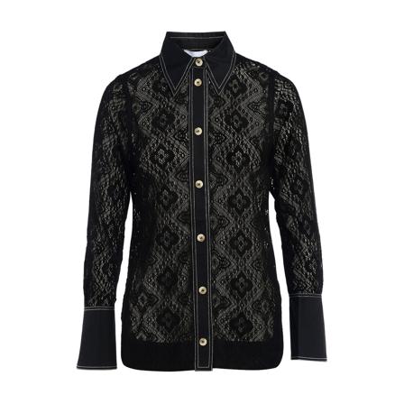 Ganni Shirts Sort, Dame Skjorter, Størrelse: L