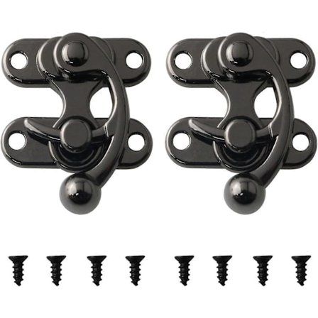 2 stk. Dekorative låsklemmer Lås Hengelås Hasp Antikk Krok Hasp Lås Pistol Svart SKH