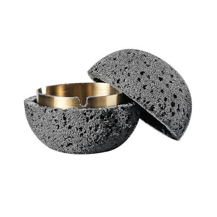 Ny Cement Askebæger Kreativ Personlighed Trend Anti Flyveaske Sort 1stk